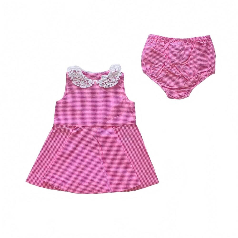 NEW RALPH LAUREN girl's oxford gingham dress in pink/white